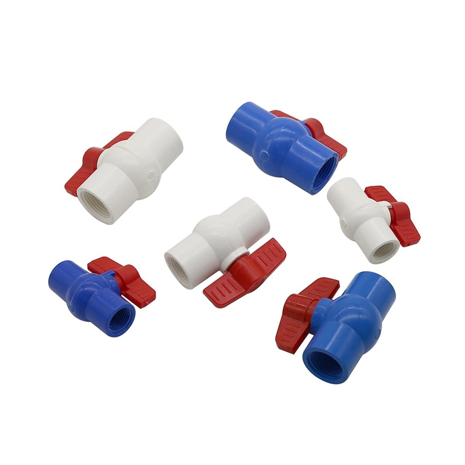 Utility Hose Butt Hose Connector Adapter 2 Pcs 1/2" 3/4" 1" Female Thread Pvc Ball Valve Garden Irrigation Aquarium Water Pipe Water Stop Connector/Blue/1.5 Inch