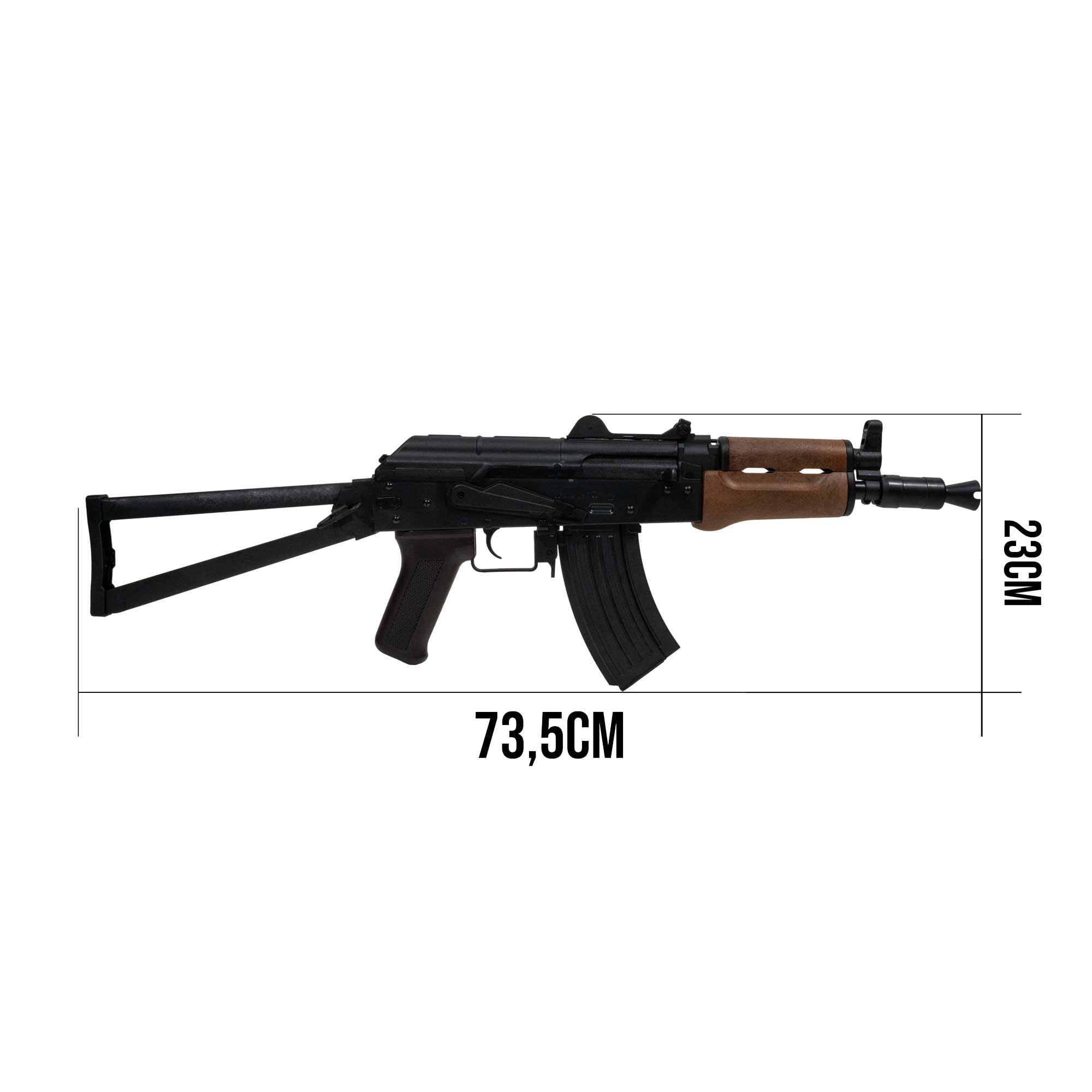 Pack Rifle Kalashnikov AKS-74U Airsoft/Material: plástico de Alta Resistencia/Potencia 0,7 Julios/Se suministra con Accesorios