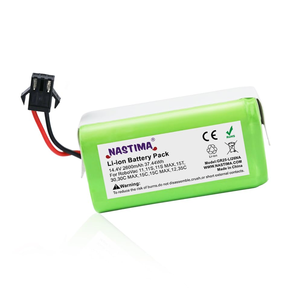 NASTIMA 14.4V 2600mAh Ersatz Akku für Ecovacs Deebot N79S N79 DN622 Li-Ion Akku Kompatibel mit Tesvor 500 Eufy RoboVac 11 11S 11S Max 12 15C 15T 35C