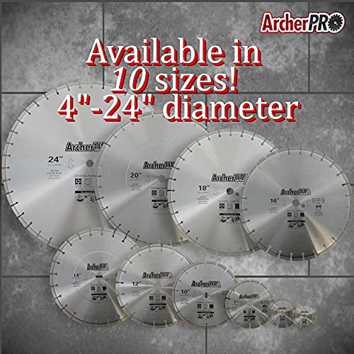 Archer Pro 24" In. General Purpose Diamond Saw Blades For Fast Cutting Concrete, Stone, Masonry, Pavers, Bricks, Blocks #TOP2