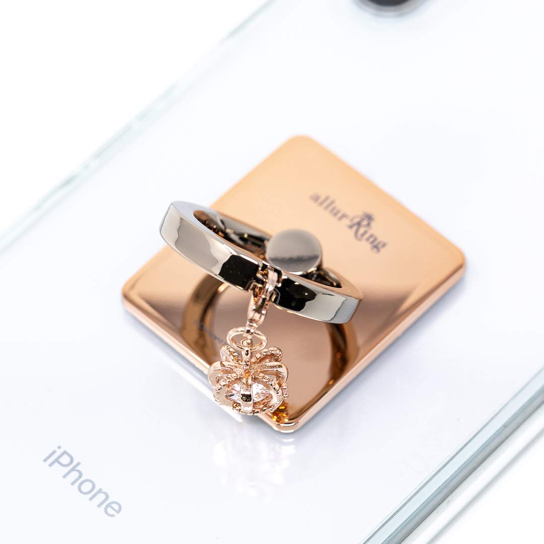Cell Phone Ring Holder - Brody Crystal Smartphone Stand w/ 360 Rotation Finger Grip Kickstand, Crown, Rose Gold