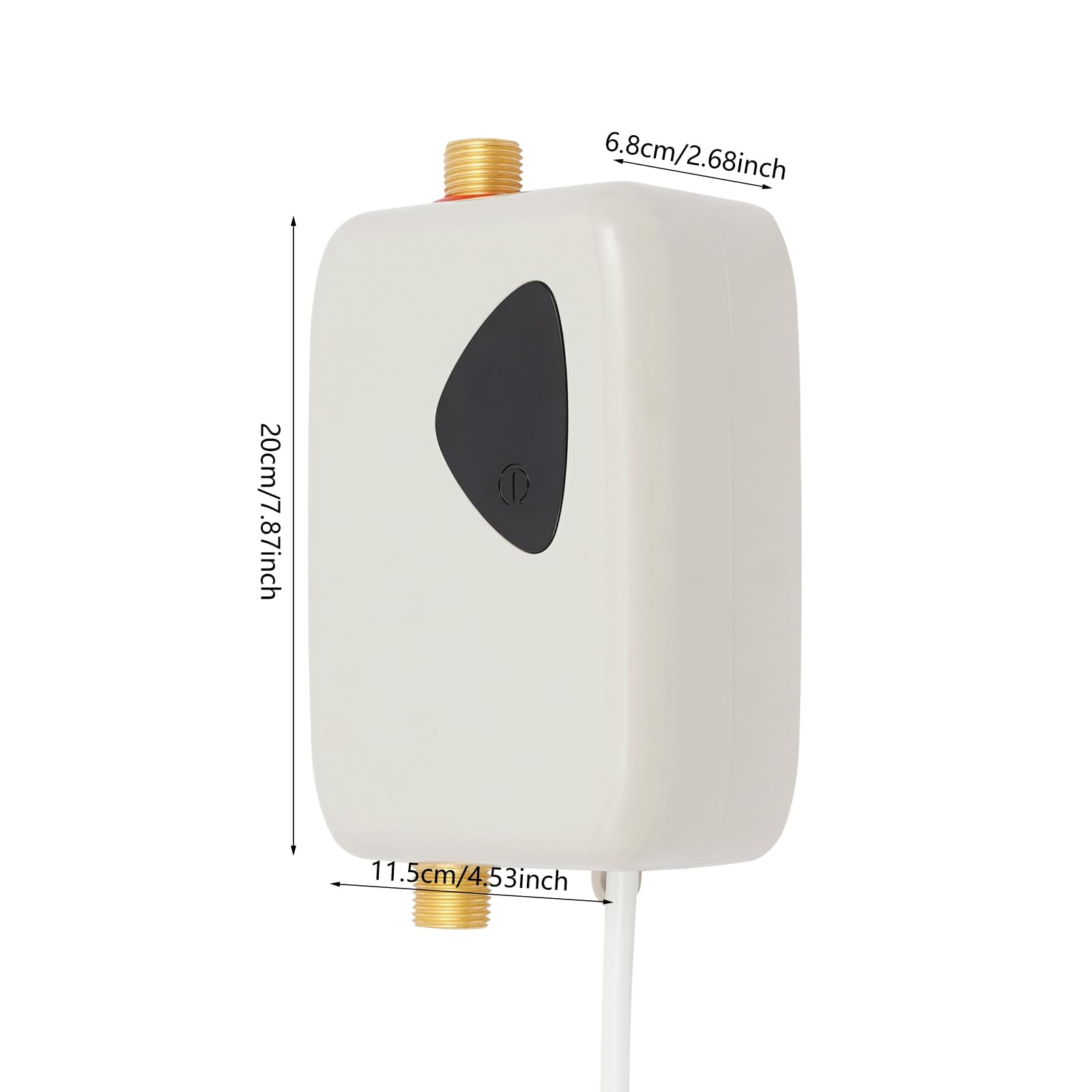 Scaldacqua istantaneo elettronico, 3800 W, 220 V, mini scaldabagno con indicatore di temperatura, plug-and-play, scaldabagno elettrico senza serbatoio, regolatore elettronico (grigio)