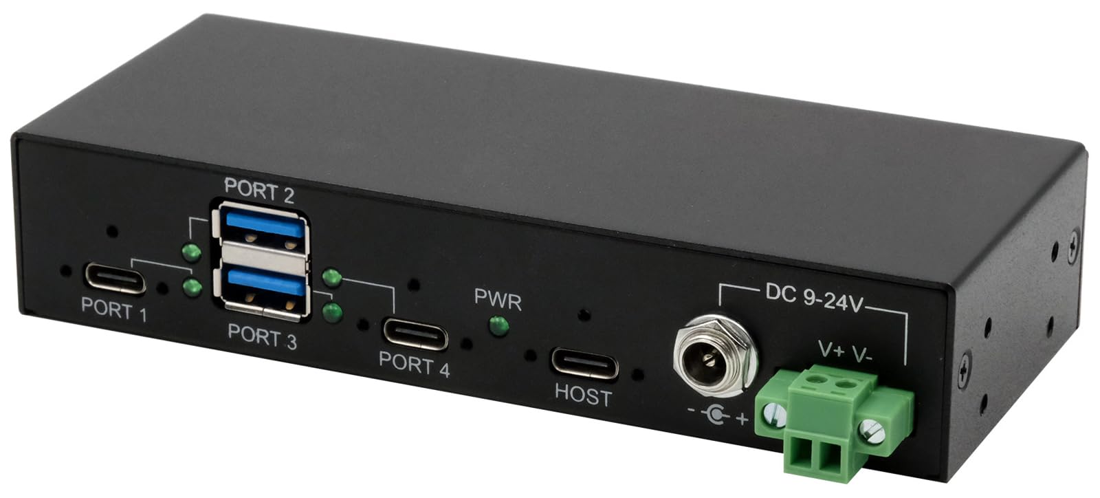 EXSYS EX-11295HMS 4 Port USB 3.2 Gen 2 HUB Din-Rail Kit und Wand VIA VL822 Chipset
