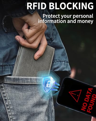 Image of Artpaxy Mens Wallet Bifold Genuine Leather RFID Blocking Wallet for Men with 1 ID Window 13 Card Holders 2 cash pockets 1 Gift Box