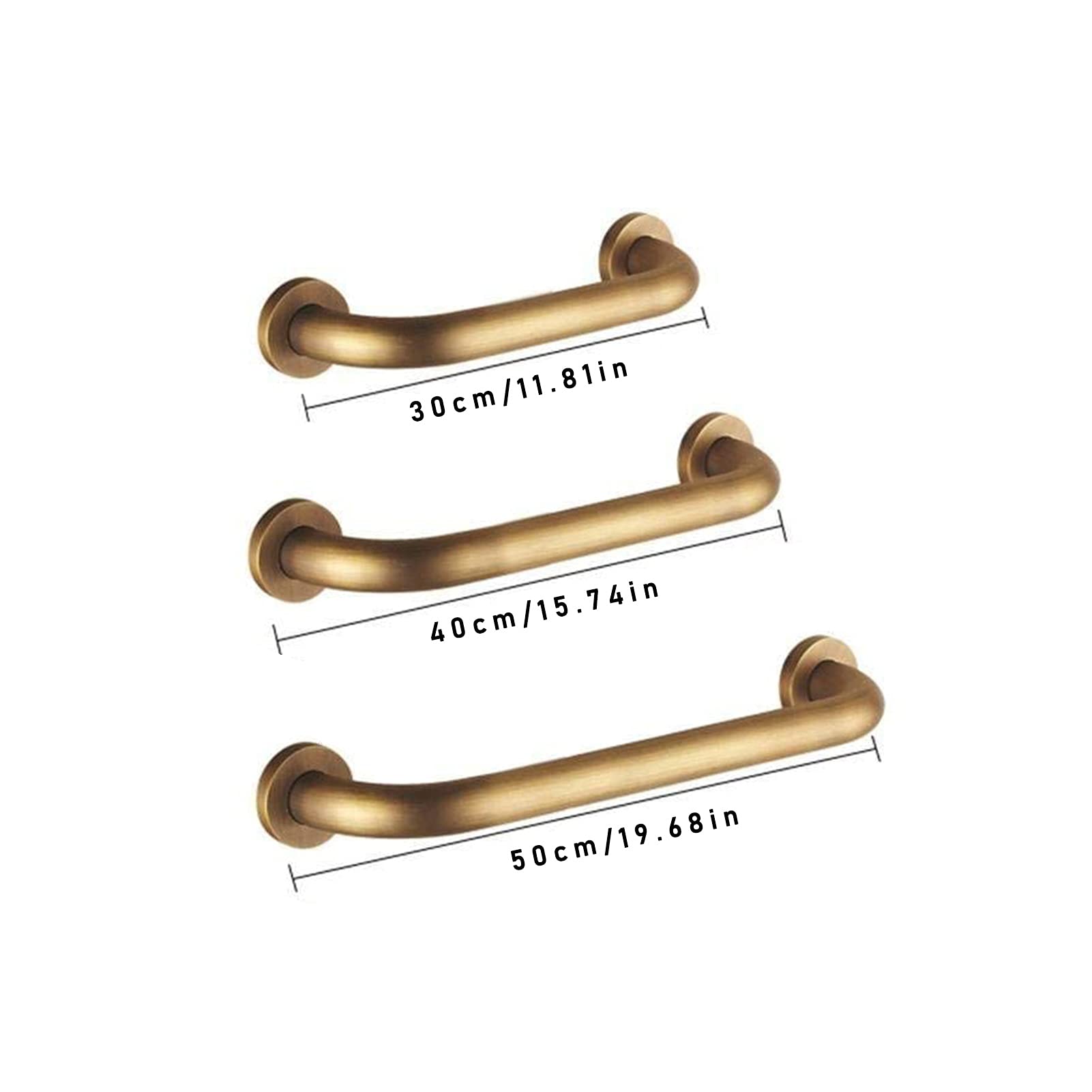 Barra de Apoyo para baño, reposabrazos de bañera de Bronce Antiguo, asa Segura para Ancianos y discapacitados, Barra Antideslizante sin obstrucciones (40 cm).