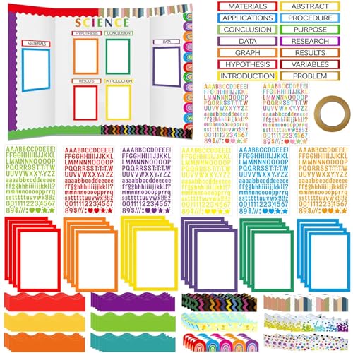 Science Fair Board Supplies 98 Pcs for Scientific Display Multicolor