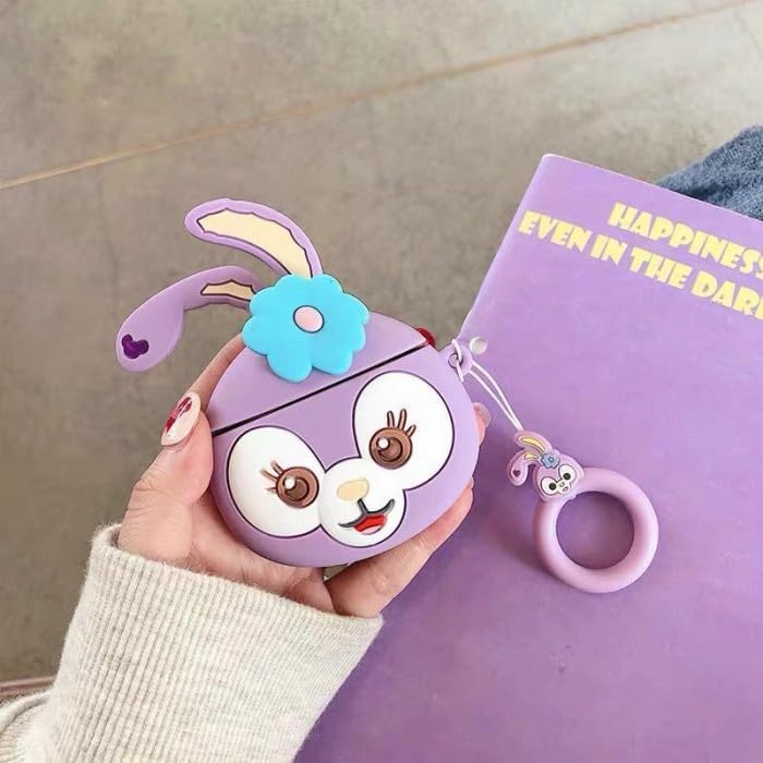 Image of Techmount Compatible with Airpods Pro GEN-2 (2022) Case Cover Silicone Cartoon Character 3D Cover Wtih 360 Protection Airpods Pro 2 Cover Case (NOT for Any Other AIRPODS) (Purple CAT)