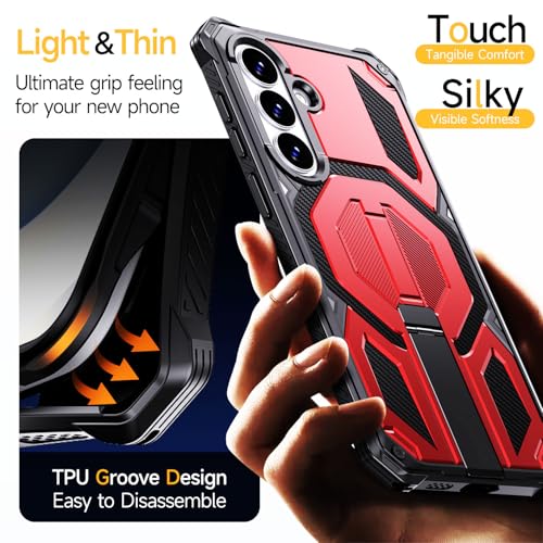 Image of 26 Plus Case Magnetic: for Samsung S26+ Plus Phone; 6.7 Inch, with Screen Protector, [Compatible with MagSafe] Heavy Duty Drop Protection Magnetic Case for Galaxy 26+ Plus -Red