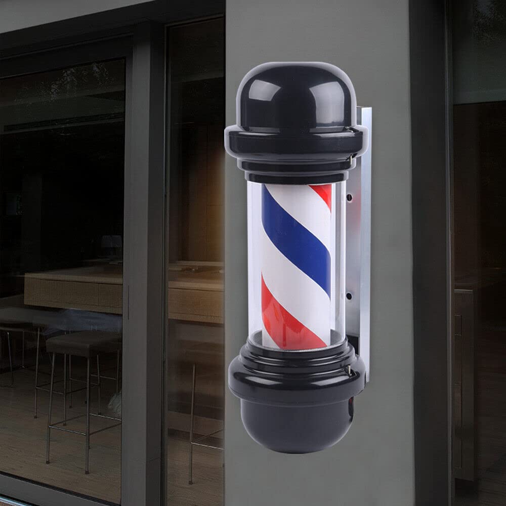 Professionelle Barbierpole, 50,8 cm, Rot, Weiß, Blau, leuchtend, drehbar, Barbierpole, Energie, Lampe für Frisur, Salon, Barber, Pole, Frisierschild, LED, drehbar