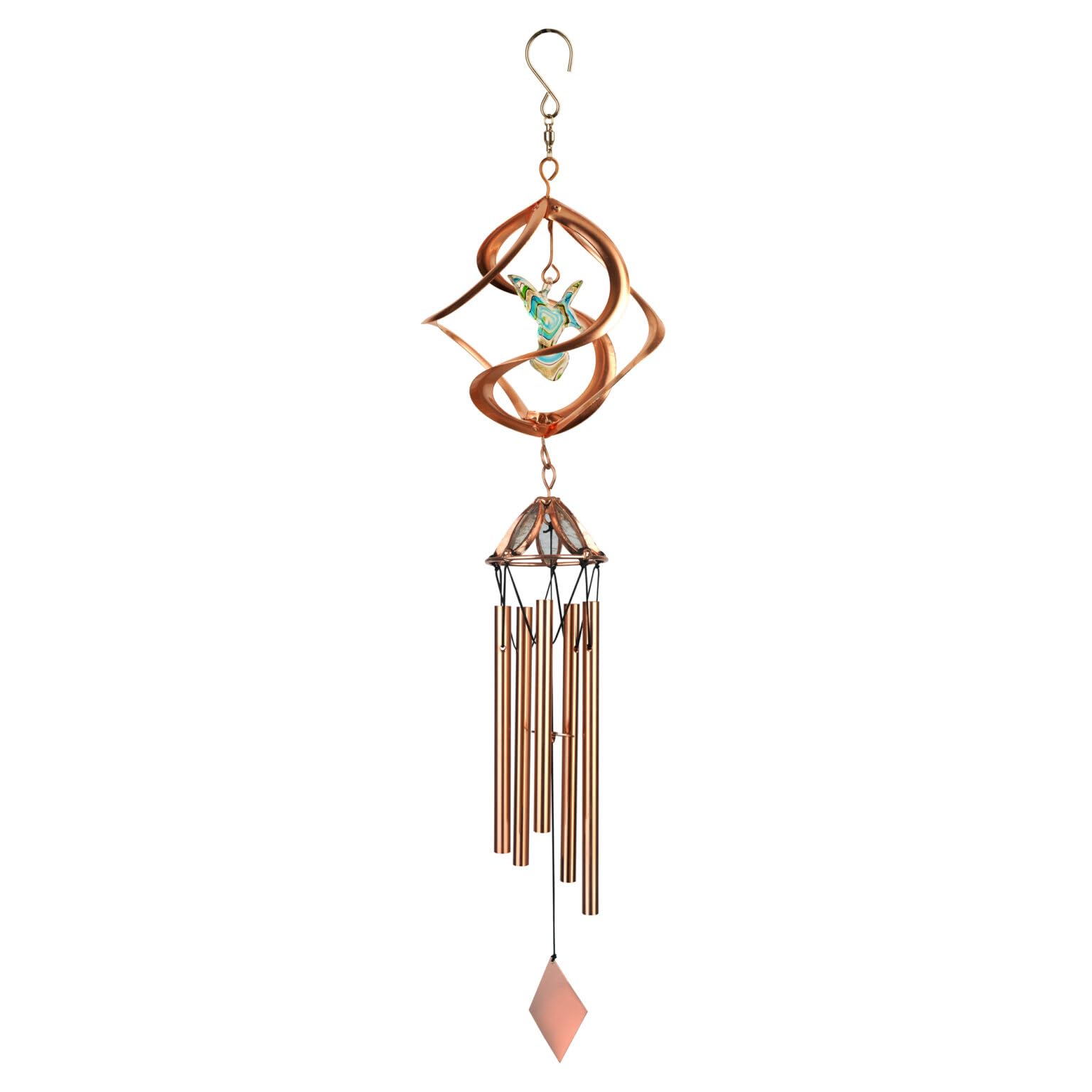 Red Carpet Studios Windchimes Cosmix Spinner Wind Chime, 25-Inches, Hummingbird