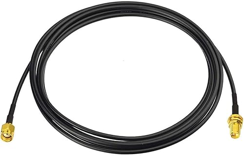 Bingfu RP-SMA macho a RP-SMA mamparo hembra RG174 Extensión de antena WiFi Cable coaxial 6.6 ft 6.5 pies para router WiFi Tarjeta de red inalámbrica