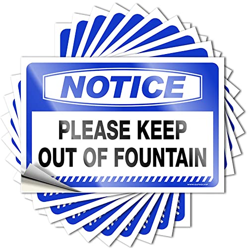 Divertidas calcomanías para coche, con texto en inglés 'Notice Please Keep Out of Founting', 10 unidades, 8 x 12 cm