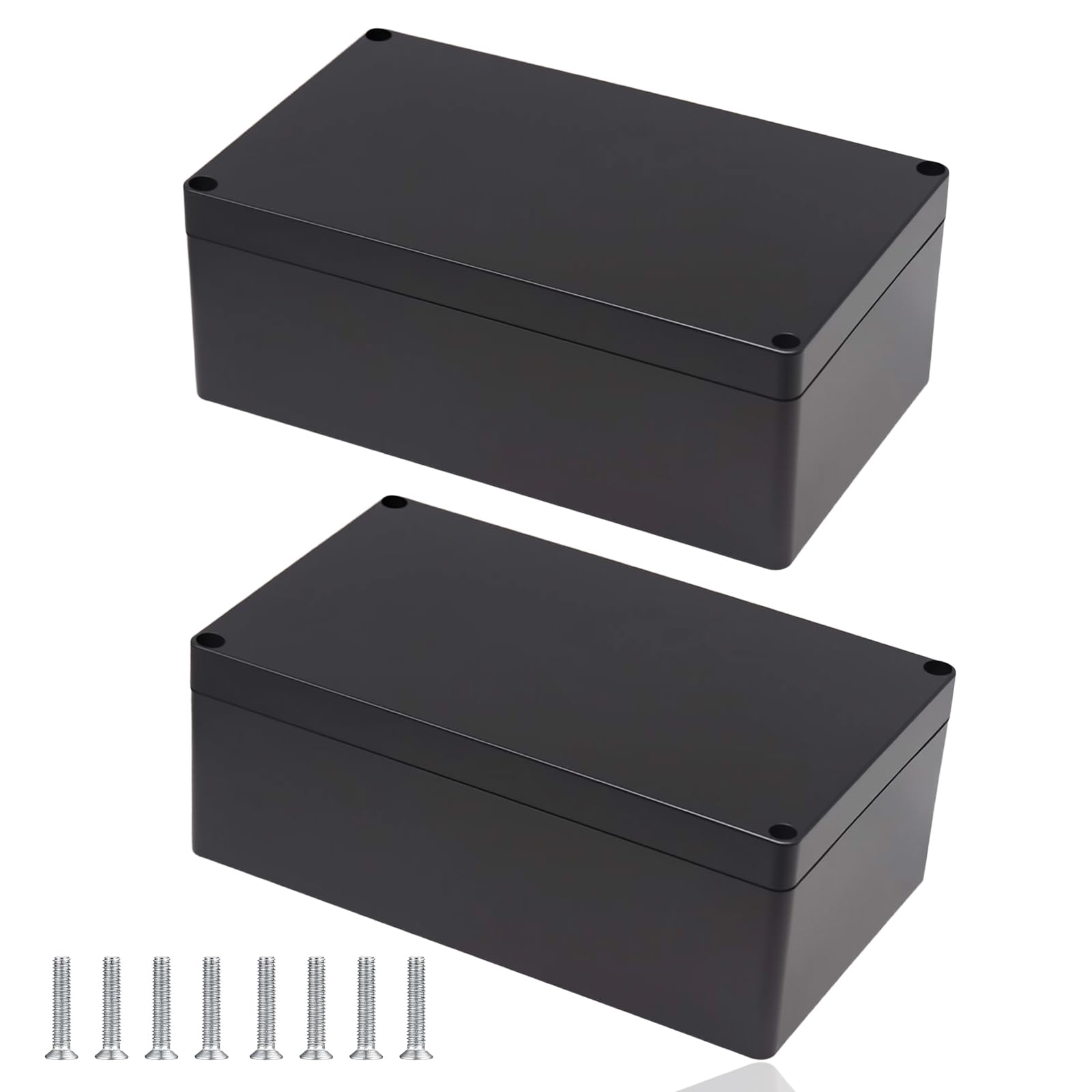 2 PCS Waterproof Junction Box, 200x120x75mm Black IP65 Outdoor Electrical Boxes ABS Plastic Project Junction Box Enclosure for Electronics Power Instrument Case Boxes
