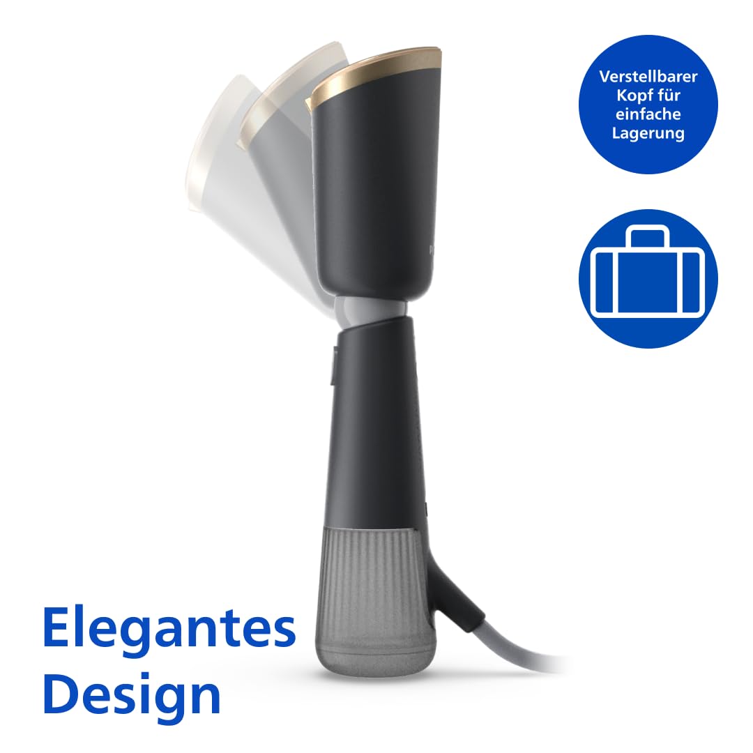 Philips Steamer 5000 Serie, Grau, 1400 W | Dampfglätter mit 120 ml & 200 ml Wassertank, Metallplatte, Dampfleistung 24 g/min, inkl. Aufbewahrungstasche (STH5030/80)
