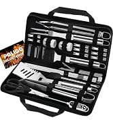 POLIGO 29 PCS BBQ Grill Accessories Stainless Steel BBQ Tools Grilling Tools Set with Storage Bag...