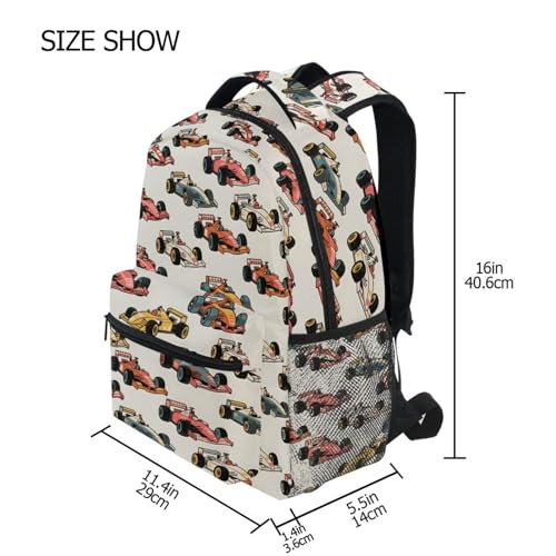 Racing Car Cartoon Backpack for School Boys Girls Adults Kids Bookbag Laptop Bag 18L4