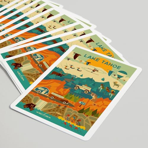 Baraja de cartas Lake Tahoe geométrica poker 52 cartas miniatura 5