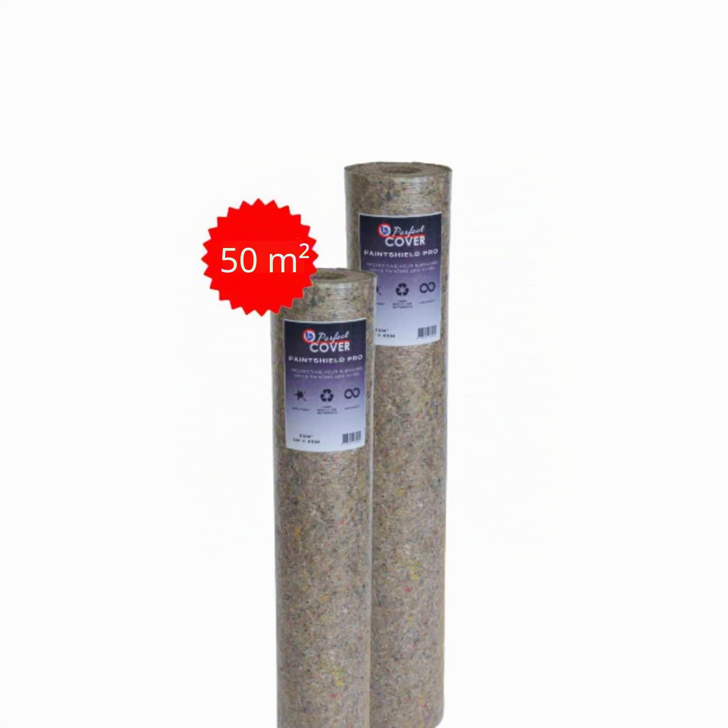 Perfect Cover Schildersvlies Pro - Rouleau de Protection de Sol Haute Qualité - Non-Tissé Résistant aux Liquides - Antidérapant et Robuste - Idéal pour Travaux de Peinture et de Rénovation (1m x 50m)