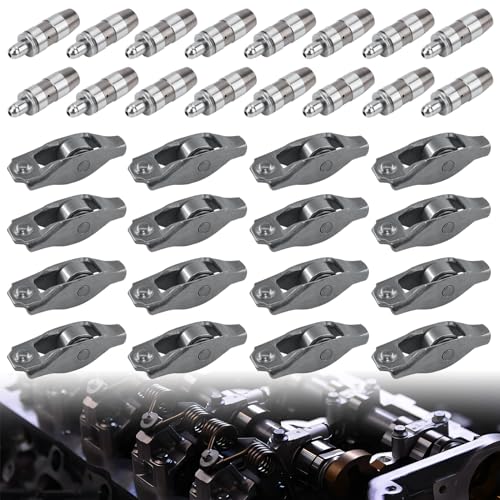 Image of 53020742AC 53021077 Rocker Arms Valve Lifter Kit Compatible Chrysler Aspen Dodge Nitro Durango Dakota Jeep Liberty Grand Cherokee Commander 3.7L 4.7L (16 Pcs)