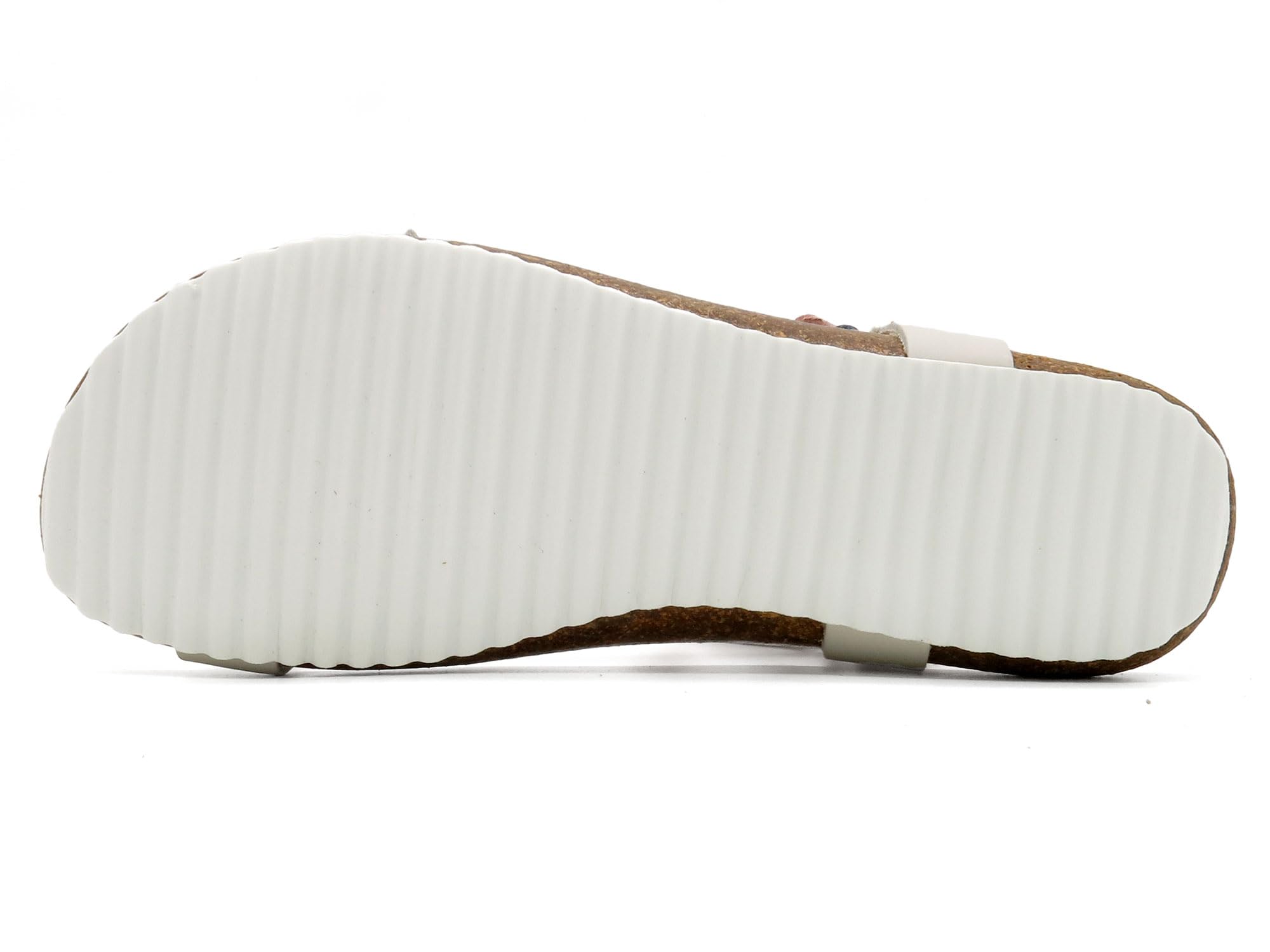 CASUAL Damen Leder Riemchen-Sandalen im Outdoor-Look mit Komfort Gel-Fußbett & Korksohle