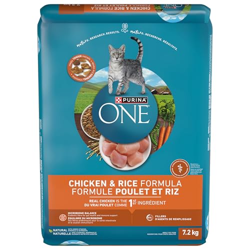 Purina ONE Dry Cat Food, Chicken & Rice Formula - 7.2 kg Bag image 3