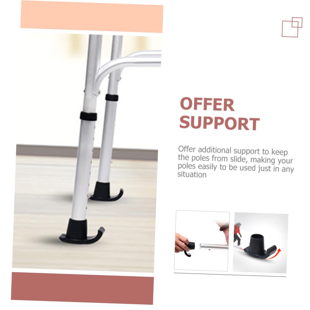 Esquís Antideslizantes Para Andadores Deslizadores Puntas Para Andadores Almohadillas Para Deslizadores Tapas Para Patas De Andadores Deslizadores Para 6 piezas x 4