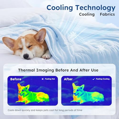 ZOMISIA Cooling Blanket for Large Dogs - High Cold Washable Pet Blanket, Travel Soft Dog Summer Essentials, Grey, 40"x50" - Image 4