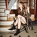 IDIFU Black Ankle Boots for Women Low Short Kitten Heel Booties Detachable Metal Strap Zipper Closed Pointed Toe Fall Ladies Booties Cute Trendy Stylish Fashion Dressy Boots(Black Suede, 7)