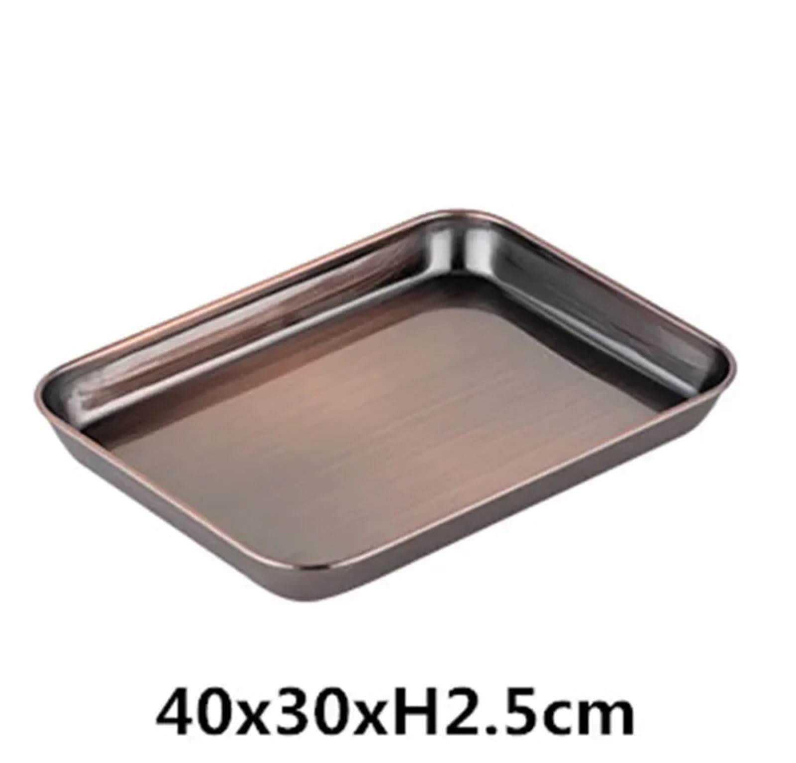 Bandeja de Servicio de Acero Inoxidable Bandeja for Horno de Acero Inoxidable 304 chapada en Oro con Rejilla enfriamiento, Apta for lavavajillas(22)