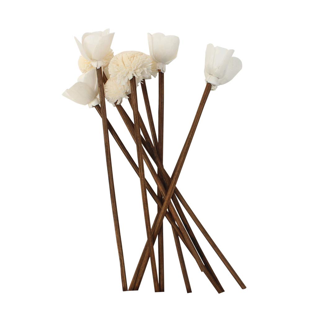 Jecengs Pack of 30 Brown Rattan Reed Fragrance Diffuser and Flower Replacement Refill Rattan Sticks -Two Different Rattan Sticks Flowers
