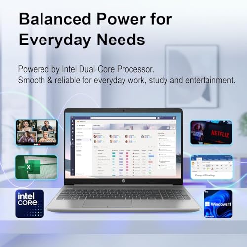 Image of HP 2026 New Generation 15.6 inch FHD Business Laptop, Intel Powerful Processor, 8GB RAM, 256GB SSD, Ultra Quiet Design, Long Battery Life, Microsoft Office 365 for The Web, Windows 11 Pro, No Mouse