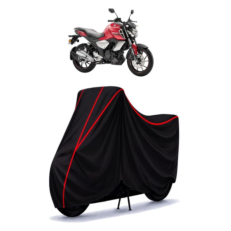 Image of FZ S FI Deluxe Water Resistant Bike Cover for All Motorcycles & Rain | Heavy Duty Taffeta Fabric | UV Protection, Dustproof, Scratchproof | All Weather Two Wheeler Body Cover with Elastic Bottom
