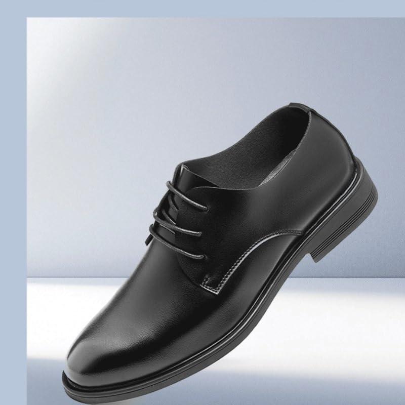 Men's Classic Lace-up Formal Oxfords Mens Sneaker Low Top Mens Retro Comfortable Business Height Increasing Non-Slip Derby for Wedding Evening Uniform Party Office2