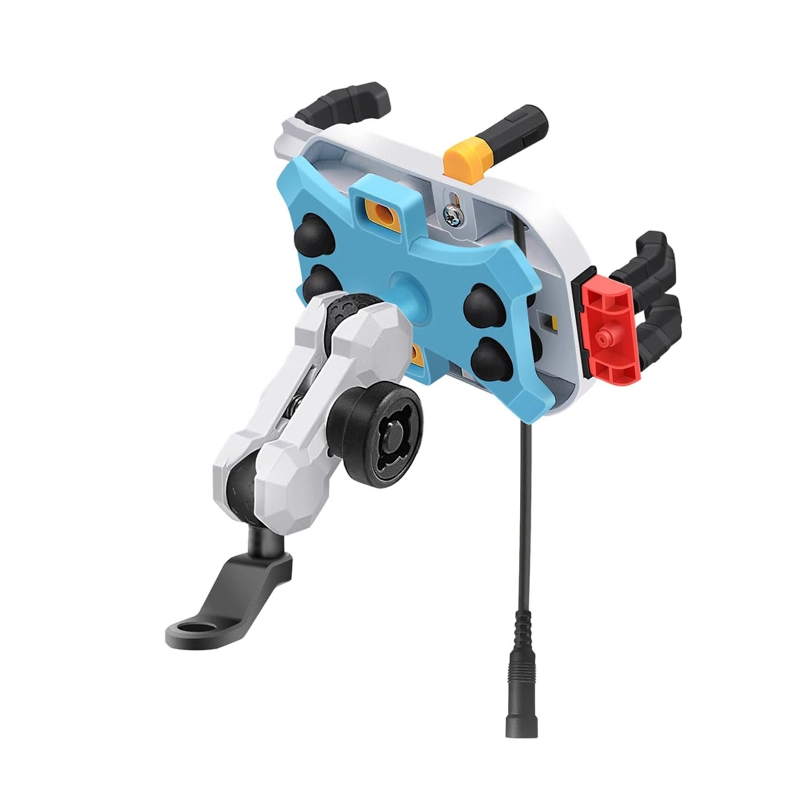 Support Téléphone Portable Télescopique 15W Support Chargement sans Fil Téléphone Portable Support Navigation Rotatif À 360 Degrés Résistant Aux Chocs Support Téléphone Moto avec(Handlebar)
