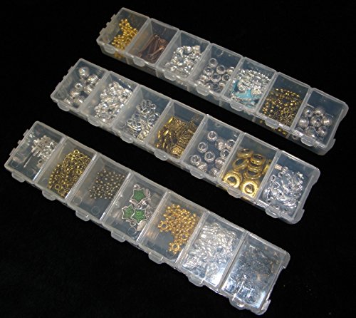Perlin - 4Stk Schmuck Perlen Box Perlenbox mit 7 Fächer Jeweils Sortierbox Sortierkasten Schmuckschatullen… – Bild 4