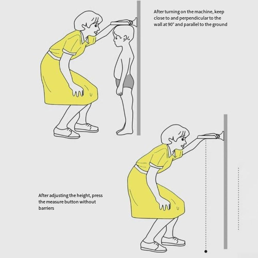 Mesure de la hauteur pour la taille des enfants, stadiomètre portable sans fil, mesures rapides et précises, 200 cm (vert)