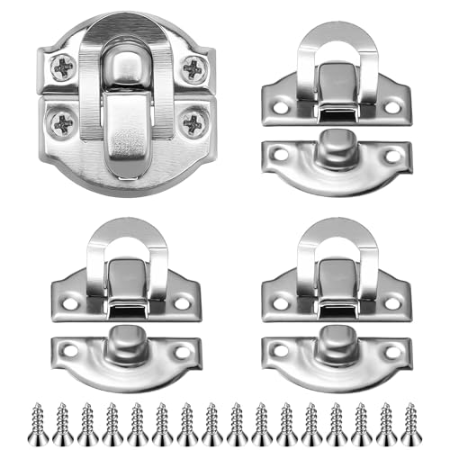 4 PCS Jewelry Box Latch Small Latch Toggle Hasp-Latch, Silver Small Iron Duck Billed Latches Catch Decorative Hasp Latches Hardware for Wooden Box Cabinet Chest Jewelry Boxes Suitcase Trunk