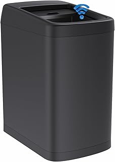 ELLO&ALLO Garbage Can Motion Sensor Trash Can 8 Gallon for Kitchen with Roll Up Lid, Automatic Touch Free High-Capacity Black Waste Bin