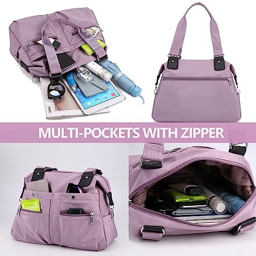Large Capacity Lightweight Waterproof Multi-Pocket Nylon Shoulder Bag with Zipper, Women Crossbody Bag Travel Tote Bag4