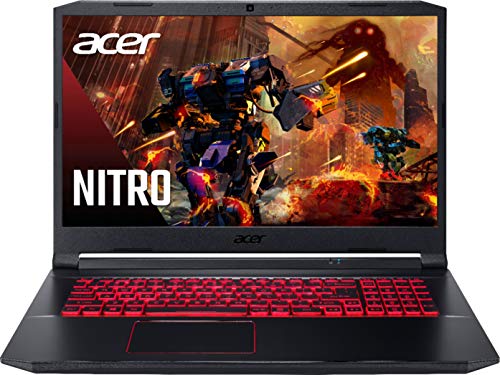 Image of Acer Nitro 5 17.3 inch FHD Gaming Laptop Intel Core i5-10300H, NVIDIA GeForce GTX 1650 Ti,16GB DDR4 RAM, 1024GB PCIE SSD, Backlit Keyboard, Woov Laptop Bag, Windows 10 Home Obsidian Black