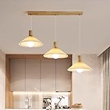 Design Unique : Cette suspension 3 lumières associe du bois massif naturel à des abat-jours en tissu plissé, diffusant une lumière chaude et accueillante pour créer une atmosphère chaleureuse dans n'importe quel espace. Cette suspension d'inspiration bohème deviendra un élément central, complétant parfaitement un décor contemporain ou rustique