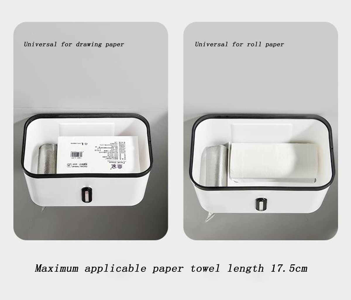 Portarrollos de Papel higiénico Adhesivo con cajón de Almacenamiento Caja de pañuelos de baño Soporte de Papel higiénico para Ducha montado en la Pared Portarrollos de Papel higiénico