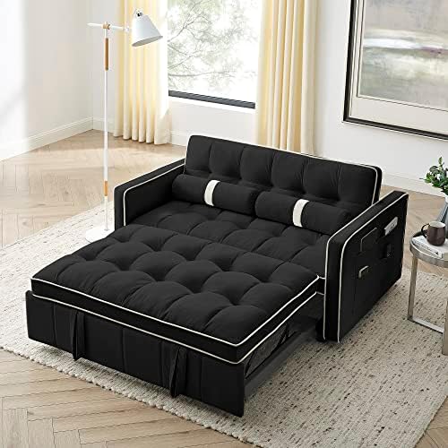 HomSof Modern 55.5" Pull Out Sleep Sofa Bed 2 Seater