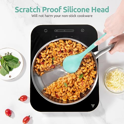Image of U-Taste Silicone Spoons Set of 2, 13.3 inch Long Large Mixing Spoon, Aqua Sky