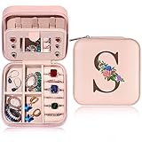 Yesteel Birthday Personalized Gifts for Women Friend Sister, Small Travel Jewelry Case Jewelry Box J