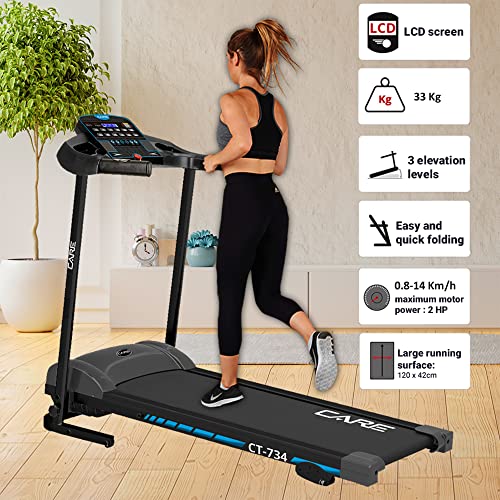 Care Fitness - Laufband verbunden – Elektrisches Laufband, neigbar und faltbar, maximale Geschwindigkeit 14 km/h – 12… – Bild 4