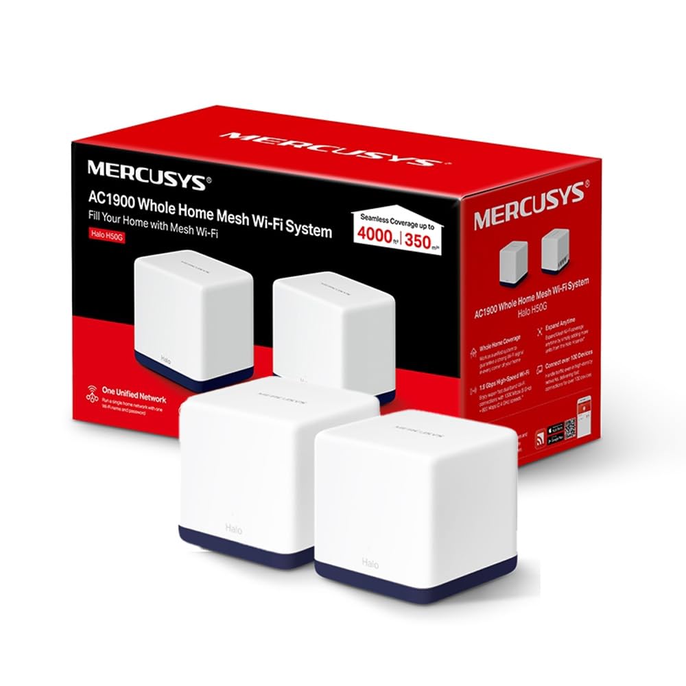 Mercusys Halo H50G (Pack 2) Système Wifi Gigabit Double Bande AC1900 Mesh