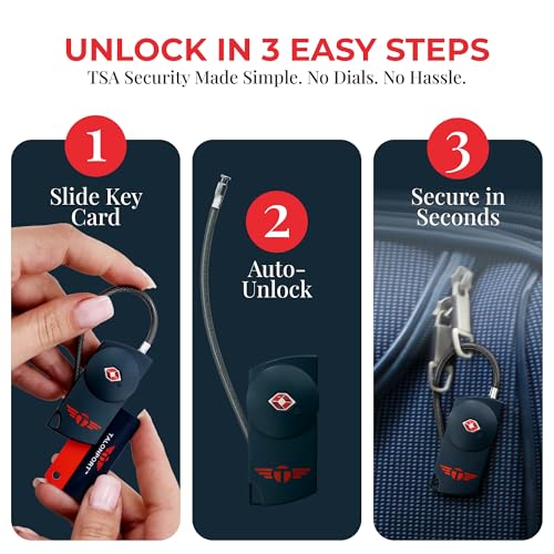 Image of Keyless TSA Approved Suitcase Luggage Locks, Blue 4-Pack