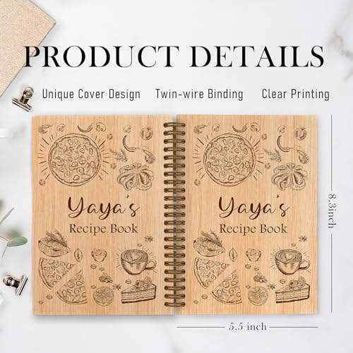Carnet de recettes ligné à spirale format 14 x 21 cm de marque Yaya - 7