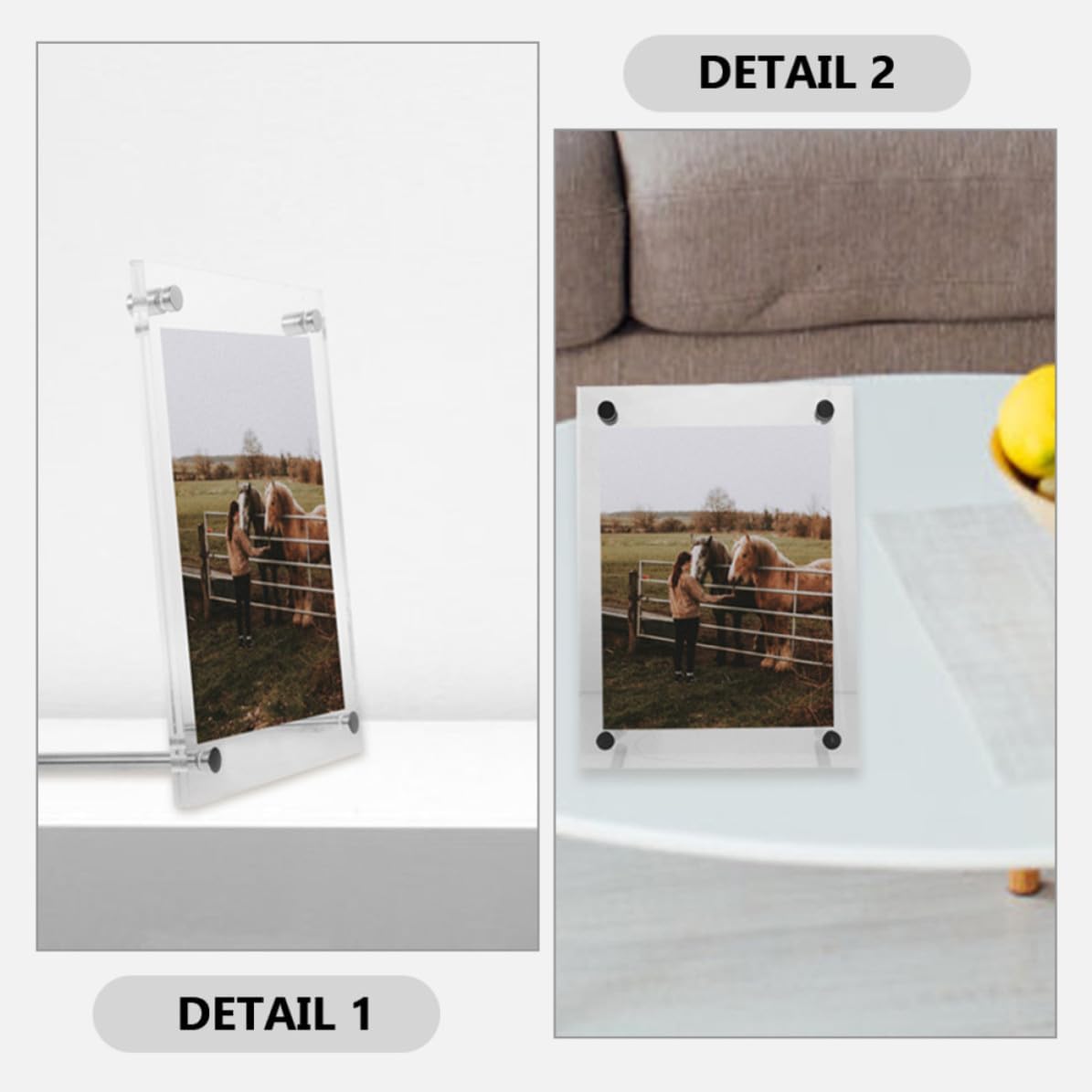 2pcs Acrylic Picture Frame Business License Holder